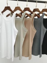 Women Sleeveless Tank Top lady Slim Stretch O-neck Vest Slim Camis Casual Fashion Bottoming Top 240328