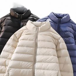 2023 Men Winter New Oversized Loose Short Overcoats Men Stand Collar Light Down Jacket Male White Duck Down Casual Coats H411 57ED#