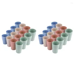 Disposable Cups Straws 32 Pack Wheat Straw Drinking For Kids Adult 10 Oz Reusable Tumblers Stackable Kitchen Party And Picnic