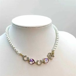 10% OFF Designer Jewellery Trendy Beautiful Grandma Small Fragrant Wind Female clavicle Chain Purple Heart Pendant with Diamond Necklace