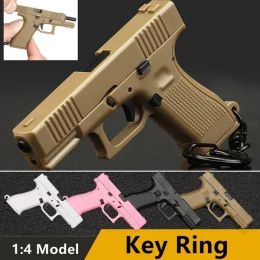 Miniatures NEW Glock 45 Model Key Ring Tactical G45 Gun Shape Key Chain Decorative Plastic Key Holder Movable Lever and Magazine