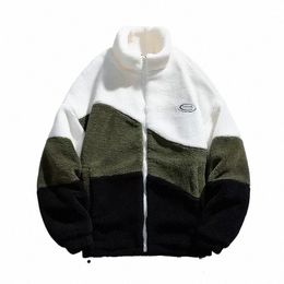 new Men Fleece Fluffy Jacket Warm Cmere Coat Autumn New Lightweight Couple Jackets Hip Hop Harajuku Youth Streetwear 2023 Z9q5#