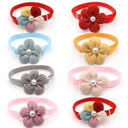 Dog Apparel 30/50 Pcs Accessories For Small Dogs Luxury Flower With Pearl Puppy Bow Tie Collar Bowtie Necktie Pet Bows