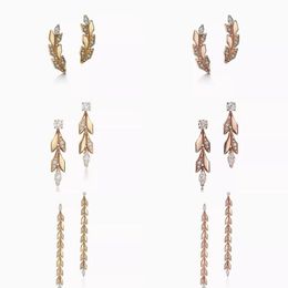 T Design climber stud earrings Charm convertible vine drop Love earrings 925 sterlling silver 18k gold plated Jewellery Luxury Brand2322