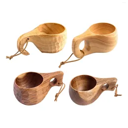 Cups Saucers Nordic Style Wood Drinking Cup Tea Coffee Milk For Indoor Outdoor