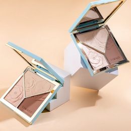 TIMAGE Master Caitang High Gloss Contour Palette Three Colours Matte Bronzer Highlighter Nose Eye Shadow Sculpted Face 240319