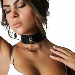 punk neck women Underwear accory PU leather O-collar bdage strap lady Party Accory z0pN#