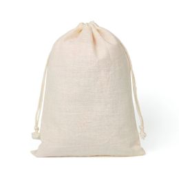 Cotton Drawstring Bags Natural Cotton Bags with Drawstring Produce Bags Bulk Gift Bag Jewellery Pouch Multi size optional227h