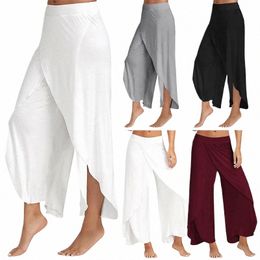 women Wide Leg Pants Loose Fitn Yoga Split Trousers Mandala Open Leg Pants Comfort Gypsy Hippie Aladdin Harem Pants 71QH#