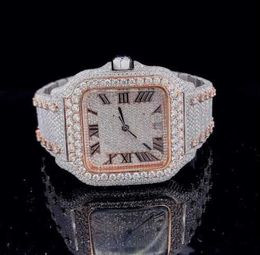 VVS Moissanit Premium Uhr Hip Hop Edelstahl Bust Down bereit zum Versand