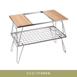 Koeman IGT tea table, stainless steel folding picnic table, expandable unit board, gas stove, outdoor spider stove table board