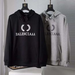 Baleciaga designer de luxo hoodie blenciaga clássico europeu moda carta impressão algodão pulôver masculino e feminino casual casaco com capuz