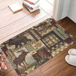 Carpets Lodge Style Northwoods Non-slip Doormat Carpet Living Room Bedroom Mat Outdoor Flannel Decorative
