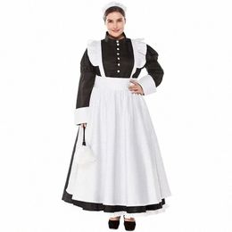 s-6xl Colial Victorian Maid Halen Costume Women Servant Festival Carnival Cott Dr Housekeeper Apr Outfit For Adult O9i6#