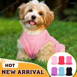 Dog Apparel 7 Colours Dress Shirt Plain Pet Summer With Ruffles Sundress Clothes Lovely Puppy Skirt Dresses For Small Cats