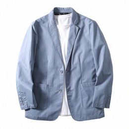 suit Jacket Men Clothing Single Breasted Pocket Casual Blazer Spring Summer Fi Thin Solid Lg Sleeve Sunscreen Tops g7FK#