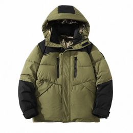 men NEW -30 degrees 85% White Duck Down Jacket Men Patchwork Thick Winter Hooded Warm Parka Waterproof Windproof Top Quality b73Z#