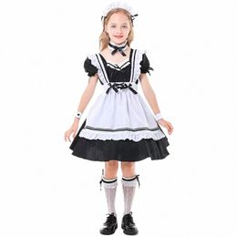 children Cosplay Maid Black And White Maid Suit D9Aj#