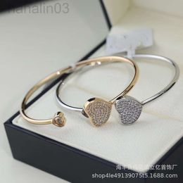 Desginer chopard Jewellery choprad bracelet Chaopai Xiao Family Bracelet Heart shaped Full Diamond Fashion High Edition Versatile Open Activity Bracelet