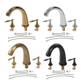 Bathroom Sink Faucets Three Hole Basin Faucet Double Handle Thread G1/2 For El