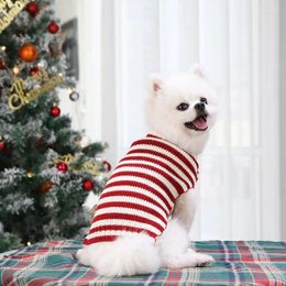 Dog Apparel Christmas Clothes Cat Sweater Decoration Supplies Pet Hoodie Striped Elderly Elk Clothing