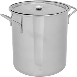 Double Boilers Rice Bucket With Lid Stainless Steel Stockpot Large Soup Pots Lids High Capacity