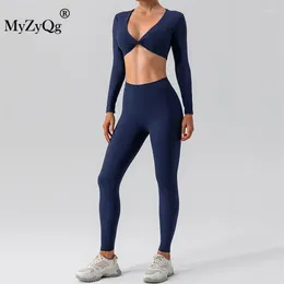 Women's Two Piece Pants MyZyQg Women Quick Dry Long Sleeve T-shirts Yoga Two-piece Set Sexy Beauty Back Tight Running Sports Pant Suit