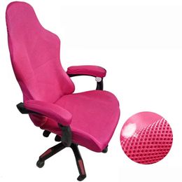 Solid Long Armrest Gaming Chair Cover Breathable Office Chair Cover Seat Cover for Computer Chair Seat Case Dustproof Slipcover 240313