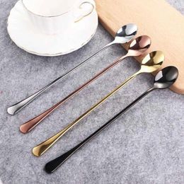 Spoons Drink Cocktail Colorful Home Stainless Steel Long Handle Kitchen Tools Spoon Teaspoons Coffee Ice Cream