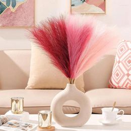 Decorative Flowers 9pcs Fluffy Pampas Grass Artificial Flower Bouquet Simulated Reed Fake Plant Wedding Party Christmas Home Living Room