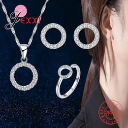 Necklace Earrings Set Arrival 925 Sterling Silver Needle Ring Combination For Women Girls Wedding Jewellery Gift