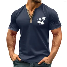Men's T Shirts Blouse Delicate Casual Print For Men Low Price V-Neck Short Sleeves Summer Training Roupas Masculinas