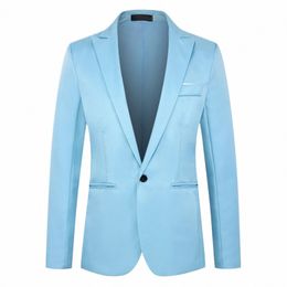 mens Suit Blazer Slim Fit One Butt Solid Color Lightweight Tuxedo Spring Busin Wedding Party Suit Jacket For Man Prom Dr R8Tf#