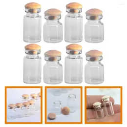 Vases 8 Pcs Mini Bottle Miniature Food And Play Glass Jar Child Decor Clear Ornaments Wood Bottles