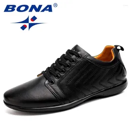 Walking Shoes BONA Classics Style Men Casual Lace Up Breathable Light Soft Male Flat Comfortable