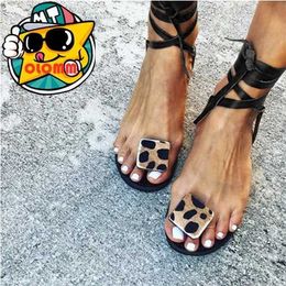 Sandals Home>Product Center>Womens Summer Flat Sandals>Sexy Leopard Pattern Handmade Open Laces>Flip Sandals>Sizes 35-43 H240328HRA5