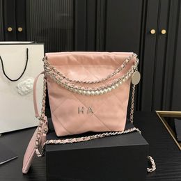 24CM Pearl Chain 22 Garbage Bag Women Crossbody Bag With Designer Wallet Gold And Silver Hardware Luxury Handbag Underarm Bag Outdoor Shopping Clutch Pochette