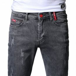fi High Quality Stretch Casual Men Jeans Skinny Jeans Mens Blue Black Gray Denim Jeans Male Trouser Brand Pants O6i3#
