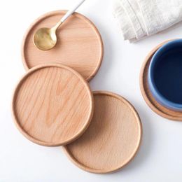 Table Mats 1pcs 8.8 8.8cm Wooden Cups Placemat Black Walnut Wood Round Heat Resistant Tea Coffee Cup Pad Placemats