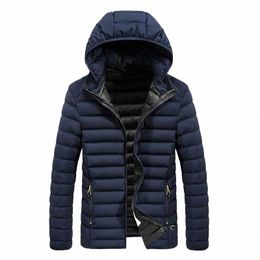 winter Men Parkas High Quality Lightweight Thick Warm Windproof Breathable Spareribs Cloth Detachable Hat Cott Jacket Male O4JK#