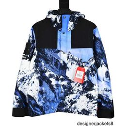 Cappotto Sprint stampato ad alta definizione con marchio Chaopai Co per alpinismo all'aperto e montagne innevate per uomini e donne Coppie Cappotto antivento e impermeabile K