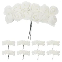 Decorative Flowers 144 Pcs Wedding Decorations For Ceremony Mini Roses Artificial Heads Flower Faux