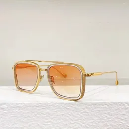 Sunglasses Luxury Fashion Vintage BRAD Retro Big Square Pilot Design Double Bridges Acetate TAC Lens Women Man 3A Top Quality