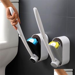 Toilet Brushes Holders Disposable Brush Without Dead Corner Cleaning Tool Household Long Handle Bathroom Accessories Drop Delivery Hom Dhgji