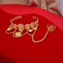 Bangle Gold Color Coin Bangles For Child Kids Dubai Bracelet Ethiopian Baby Islamic African Jewelry Arab Middle East2115