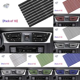 2024 10Pcs 20Cm Diamond Car Air Vent Trim Strip Conditioning Outlet Trim Cover Car Decoration Accessories Interior For Girl Women