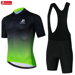 Racing Sets 2024 Salexo Red Cycling Jersey Set Men Summer Mountain Bike Clothes Sportswear Short Sleeve Bicycle Clothing Kit