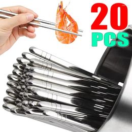 Chopsticks 2/20PCS Reusable Stainless Steel Non-slip Anti-mold Sushi Chopstick Kitchen Grade Safe Tableware Accessories