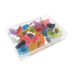 Chopsticks 30Pcs Cute Bear Pushpins with Box Small Thumb Tacks for Wedding Photo Wall Decor