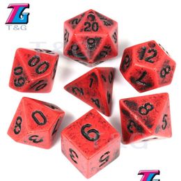 Gambing Old Dice Set 7Pcs Plastic Unique Died Effect271E Drop Delivery Sports Outdoors Leisure Games Otsmh